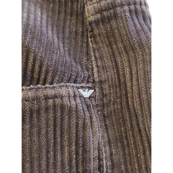 Gray Armani Jeans Corduroy Trousers Pants Regular Fit Milan Stretch Men Size 34 - Picture 4 of 11